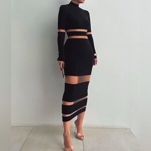 Jluxlabel Black Mesh Dress